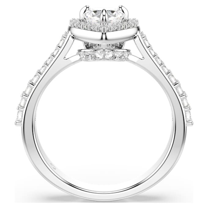Una Angelic Motivring mit gemischten Schliffen, Herz, weiß, rhodiniert Una Angelic Motivring mit gemischten Schliffen, Herz, weiß, rhodiniert