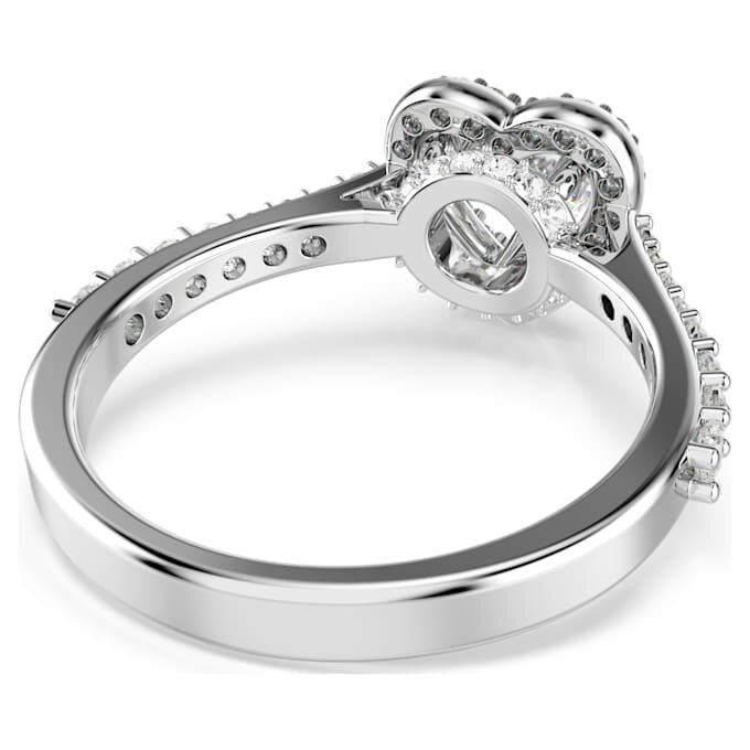 Una Angelic Motivring mit gemischten Schliffen, Herz, weiß, rhodiniert Una Angelic Motivring mit gemischten Schliffen, Herz, weiß, rhodiniert