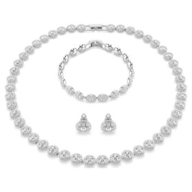 Una Angelic Set (3), Rundschliff, Weiß, rhodiniert