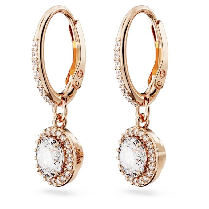 Una Angelic Tropfenohrringe, Rundschliff, Pavé, Weiß, roségoldfarben plattiert Una Angelic Tropfenohrringe, Rundschliff, Pavé, Weiß, roségoldfarben plattiert