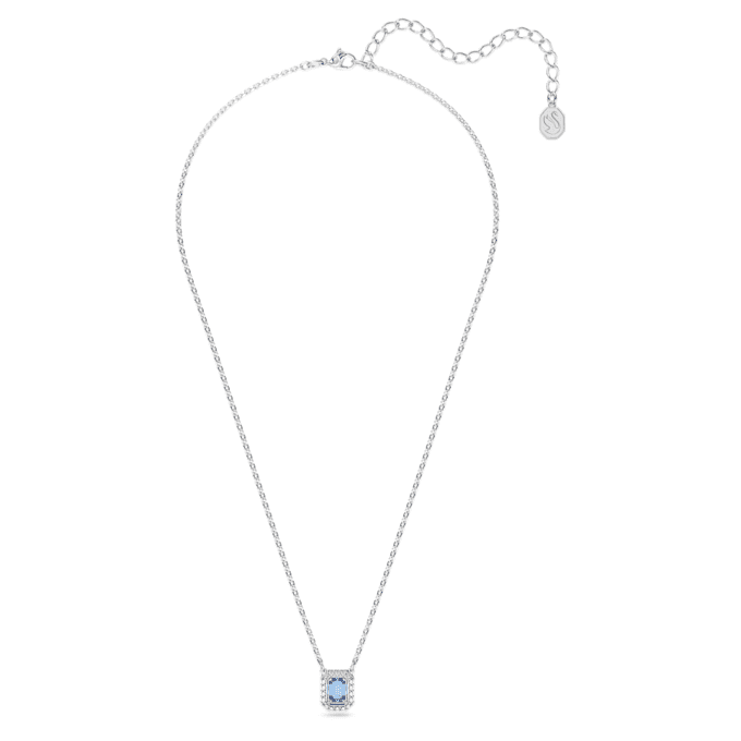 Una Halskette mit achteckigem Schliff, blau, rhodiniert Una Halskette mit achteckigem Schliff, blau, rhodiniert