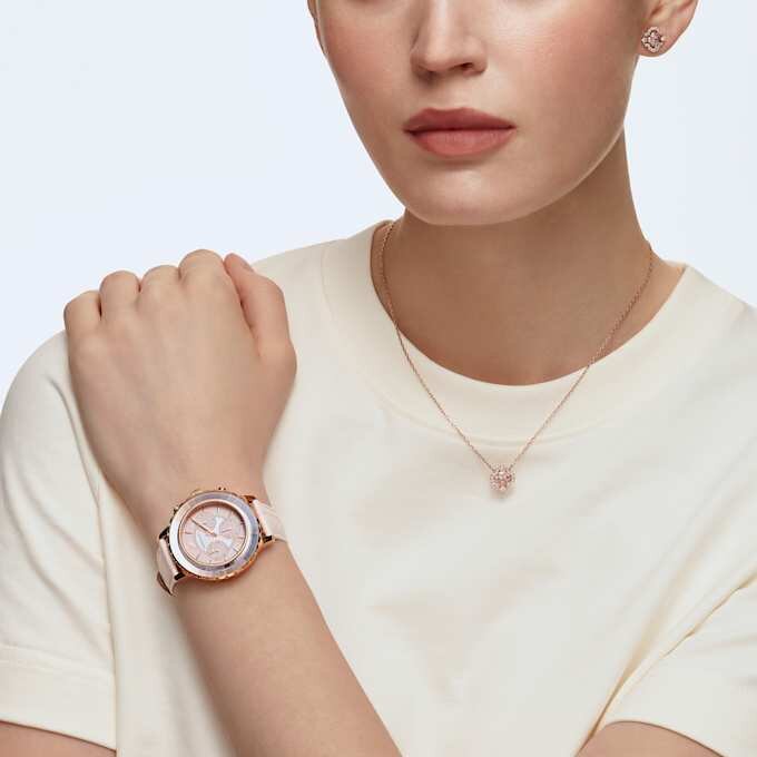 Una-Set mit gemischten Schliffen, Kleeblatt, Rosa, rosévergoldet Una-Set mit gemischten Schliffen, Kleeblatt, Rosa, rosévergoldet